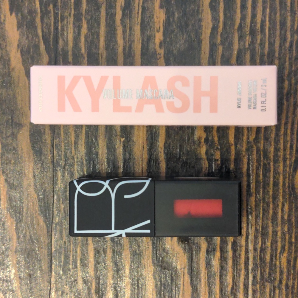 Bundle of Nars lip pigment and Kylash mascara